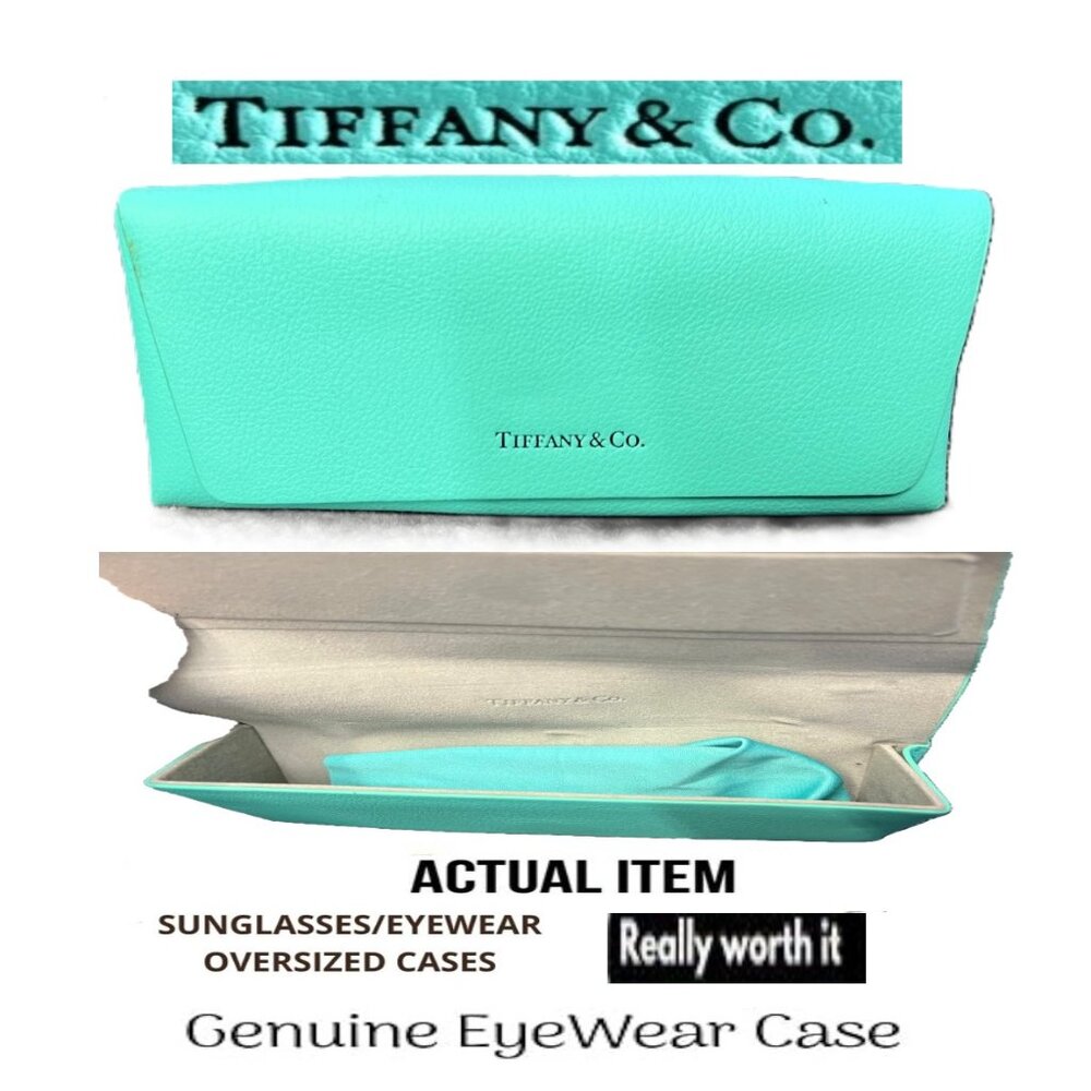 🛑TIFFANY & CO Designer ➕ SUNGLASSES CASE Leather 🆒 EYEGLASSES BOX Carrier Unit